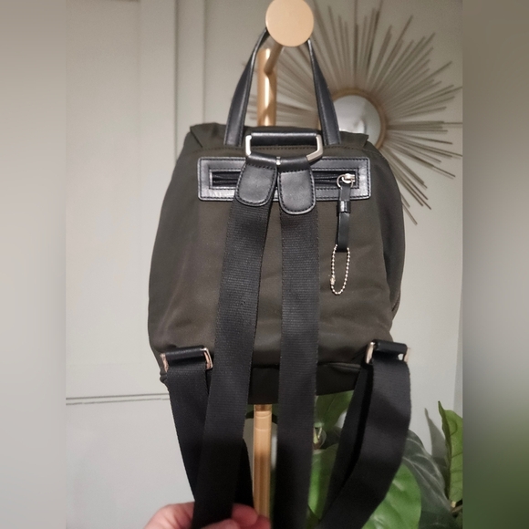 Vintage Coach Mercer Twill Nylon Mini Backpack | 2002 | Olive Green Leather Trim Vintage Coach Mercer Twill Nylon Mini Backpack | 2002  main image 3